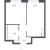 Планировка однокомнатной квартиры площадью 30.8 кв. м в новостройке ЖК "Квартал Торики"