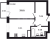 Планировка однокомнатной квартиры площадью 32.01 кв. м в новостройке ЖК "Квартал Торики"