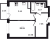 Планировка однокомнатной квартиры площадью 31.74 кв. м в новостройке ЖК "Квартал Торики"