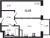 Планировка однокомнатной квартиры площадью 32.03 кв. м в новостройке ЖК "Квартал Торики"