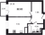 Планировка однокомнатной квартиры площадью 32.02 кв. м в новостройке ЖК "Квартал Торики"