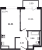 Планировка однокомнатной квартиры площадью 35.13 кв. м в новостройке ЖК "Квартал Торики"