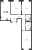 Планировка трехкомнатной квартиры площадью 71.68 кв. м в новостройке ЖК "Квартал Торики"