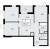 Планировка четырехкомнатной квартиры площадью 66.1 кв. м в новостройке ЖК "А101 Всеволожск"