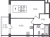 Планировка однокомнатной квартиры площадью 36.27 кв. м в новостройке ЖК "Аквилон Янино"