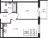 Планировка однокомнатной квартиры площадью 37.97 кв. м в новостройке ЖК "Аквилон Янино"