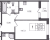 Планировка однокомнатной квартиры площадью 35.78 кв. м в новостройке ЖК "Аквилон Янино"