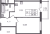 Планировка однокомнатной квартиры площадью 38.91 кв. м в новостройке ЖК "Аквилон Янино"