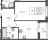 Планировка однокомнатной квартиры площадью 36.14 кв. м в новостройке ЖК "Аквилон Янино"