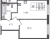 Планировка однокомнатной квартиры площадью 38.01 кв. м в новостройке ЖК "Аквилон Янино"