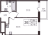 Планировка однокомнатной квартиры площадью 35.9 кв. м в новостройке ЖК "Аквилон Янино"