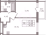 Планировка однокомнатной квартиры площадью 36.19 кв. м в новостройке ЖК "Аквилон Янино"