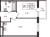 Планировка однокомнатной квартиры площадью 37.87 кв. м в новостройке ЖК "Аквилон Янино"
