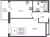 Планировка однокомнатной квартиры площадью 36.95 кв. м в новостройке ЖК "Аквилон Янино"