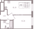 Планировка однокомнатной квартиры площадью 35.23 кв. м в новостройке ЖК "Аквилон Янино"