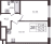 Планировка однокомнатной квартиры площадью 35.22 кв. м в новостройке ЖК "Аквилон Янино"