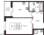 Планировка однокомнатной квартиры площадью 37.03 кв. м в новостройке ЖК "Аквилон Янино"