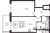 Планировка однокомнатной квартиры площадью 38.64 кв. м в новостройке ЖК "Аквилон Янино"