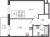 Планировка однокомнатной квартиры площадью 36.16 кв. м в новостройке ЖК "Аквилон Янино"
