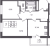 Планировка двухкомнатной квартиры площадью 47.41 кв. м в новостройке ЖК "Аквилон Янино"