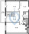Планировка двухкомнатной квартиры площадью 59.76 кв. м в новостройке ЖК "Аквилон Янино"