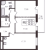 Планировка двухкомнатной квартиры площадью 58.66 кв. м в новостройке ЖК "Аквилон Янино"