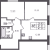 Планировка двухкомнатной квартиры площадью 47.18 кв. м в новостройке ЖК "Аквилон Янино"