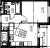 Планировка однокомнатной квартиры площадью 34.17 кв. м в новостройке ЖК "Лето"