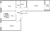 Планировка трехкомнатной квартиры площадью 66.84 кв. м в новостройке ЖК "Рождественский квартал"