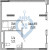 Планировка однокомнатной квартиры площадью 33.47 кв. м в новостройке ЖК "Аннино сити"