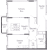 Планировка двухкомнатной квартиры площадью 59.37 кв. м в новостройке ЖК "Аннино сити"