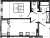 Планировка однокомнатной квартиры площадью 42.01 кв. м в новостройке ЖК "Новая история"