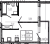Планировка однокомнатной квартиры площадью 34.02 кв. м в новостройке ЖК "Новая история"