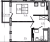 Планировка однокомнатной квартиры площадью 35.03 кв. м в новостройке ЖК "Новая история"
