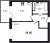 Планировка однокомнатной квартиры площадью 34.66 кв. м в новостройке ЖК "Новая история"