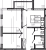 Планировка двухкомнатной квартиры площадью 59.8 кв. м в новостройке ЖК "Новая история"