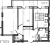 Планировка двухкомнатной квартиры площадью 58.41 кв. м в новостройке ЖК "Новая история"