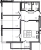 Планировка трехкомнатной квартиры площадью 75.39 кв. м в новостройке ЖК "Новая история"