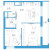 Планировка двухкомнатной квартиры площадью 49.12 кв. м в новостройке ЖК "Старлайт"