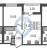 Планировка однокомнатной квартиры площадью 32.67 кв. м в новостройке ЖК "Астра Континенталь"