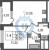 Планировка однокомнатной квартиры площадью 36.07 кв. м в новостройке ЖК "Астра Континенталь"