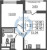 Планировка однокомнатной квартиры площадью 32.57 кв. м в новостройке ЖК "Астра Континенталь"