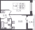 Планировка однокомнатной квартиры площадью 34.67 кв. м в новостройке ЖК "Астра Континенталь"