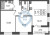 Планировка двухкомнатной квартиры площадью 51.86 кв. м в новостройке ЖК "Астра Континенталь"