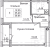 Планировка однокомнатной квартиры площадью 36.66 кв. м в новостройке ЖК "Квартал Заречье"
