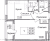 Планировка однокомнатной квартиры площадью 36.84 кв. м в новостройке ЖК "Квартал Заречье"