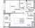 Планировка однокомнатной квартиры площадью 37.39 кв. м в новостройке ЖК "Квартал Заречье"