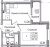 Планировка однокомнатной квартиры площадью 33.12 кв. м в новостройке ЖК "Квартал Заречье"