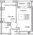Планировка однокомнатной квартиры площадью 36.95 кв. м в новостройке ЖК "Квартал Заречье"