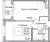 Планировка однокомнатной квартиры площадью 36.66 кв. м в новостройке ЖК "Квартал Заречье"